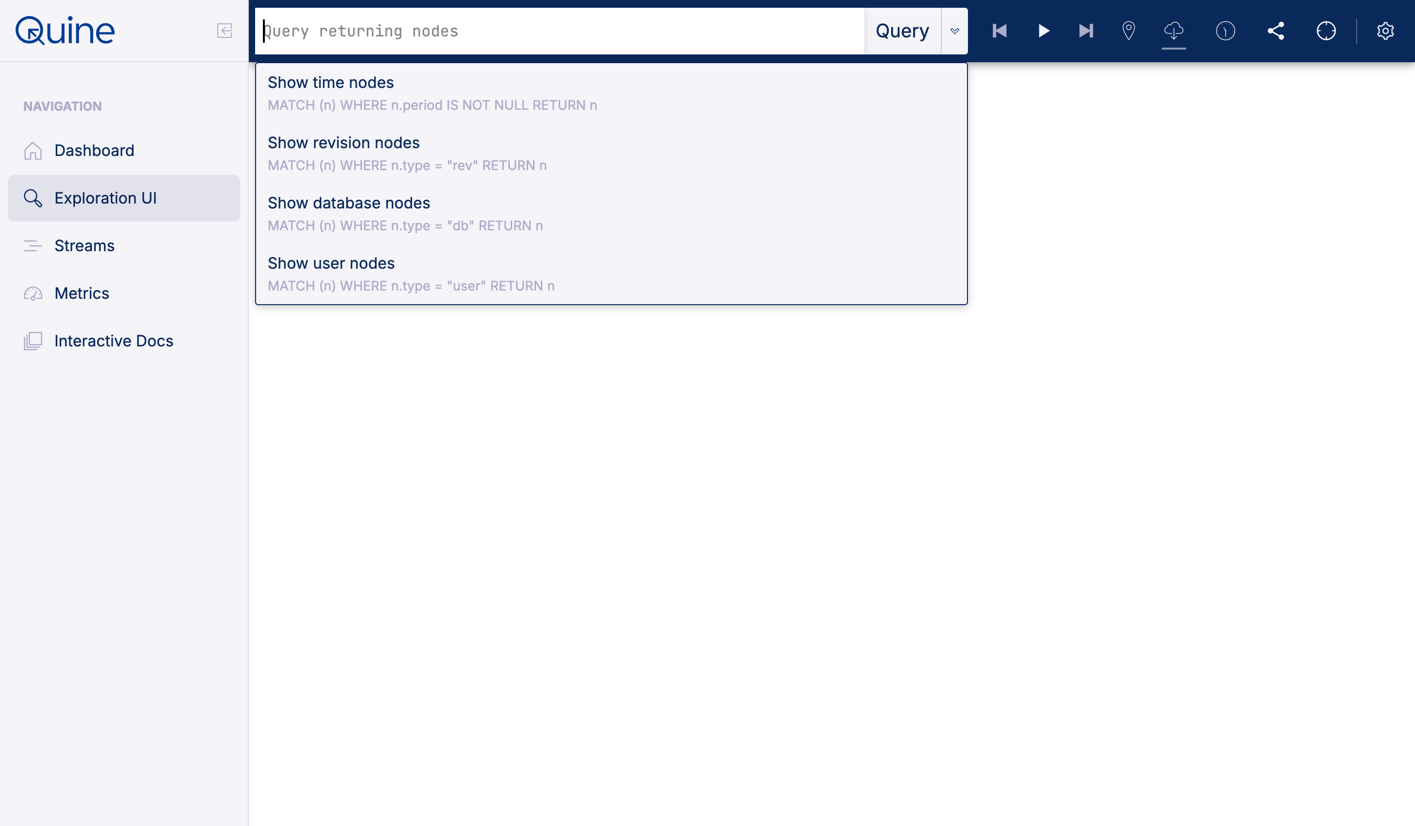 Query editor with sample queries