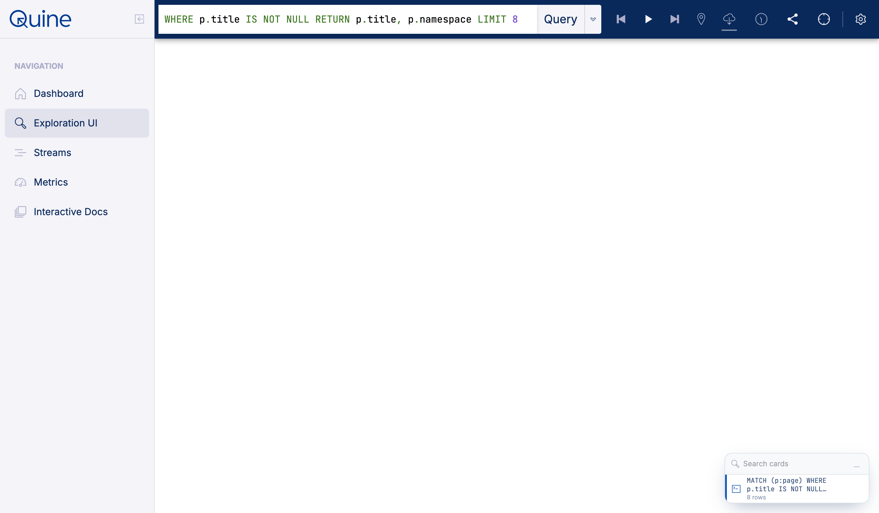 The minimized results drawer