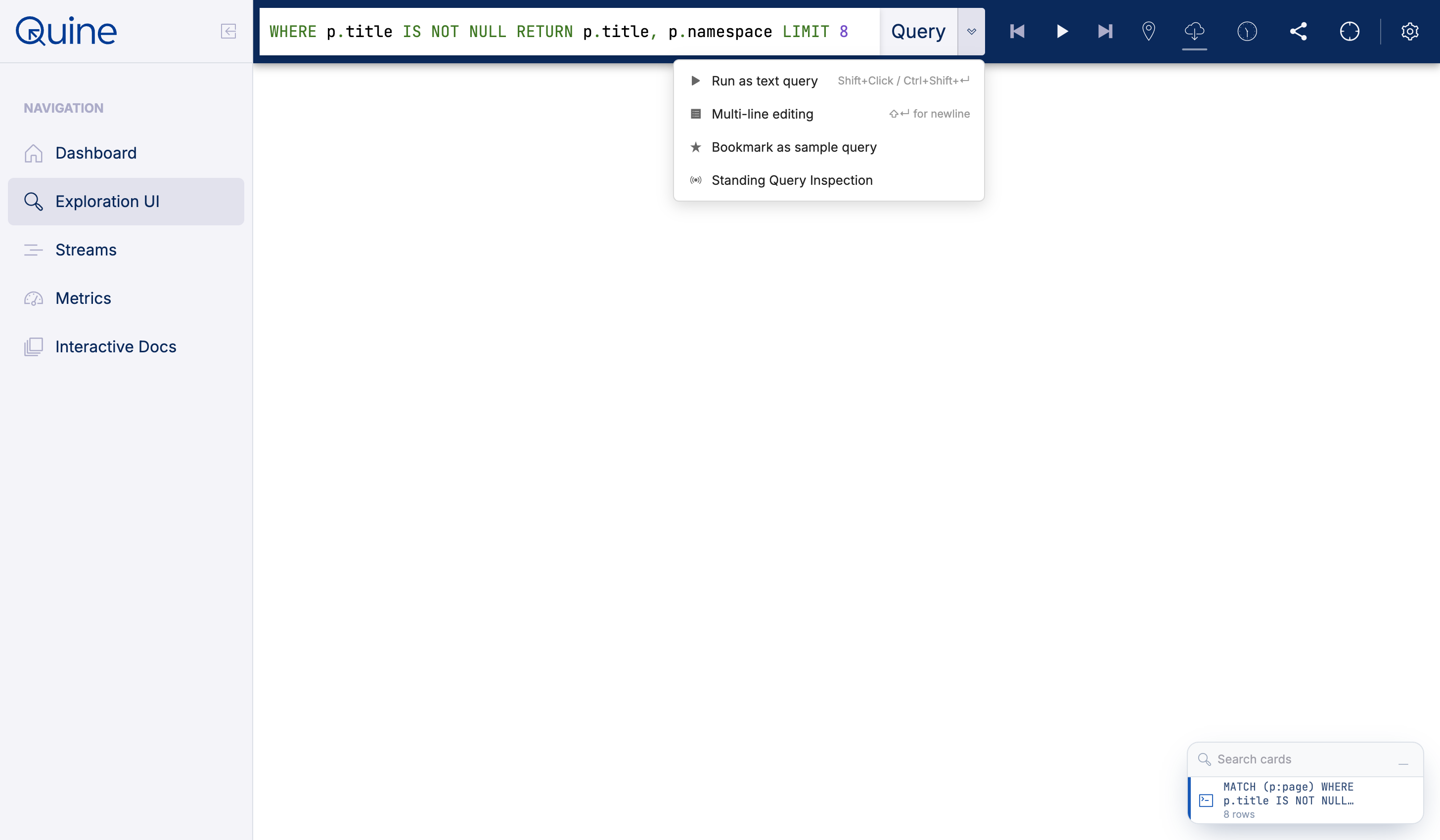 Query menu